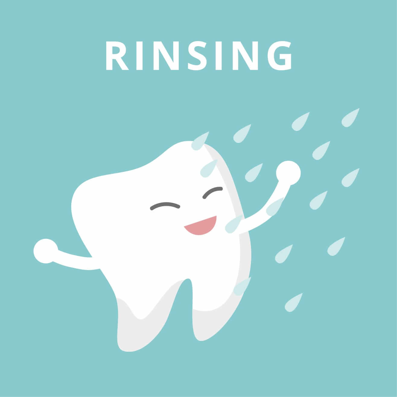 cartoon tooth rinsing